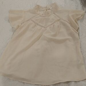 E&M Lace Trim Blouse